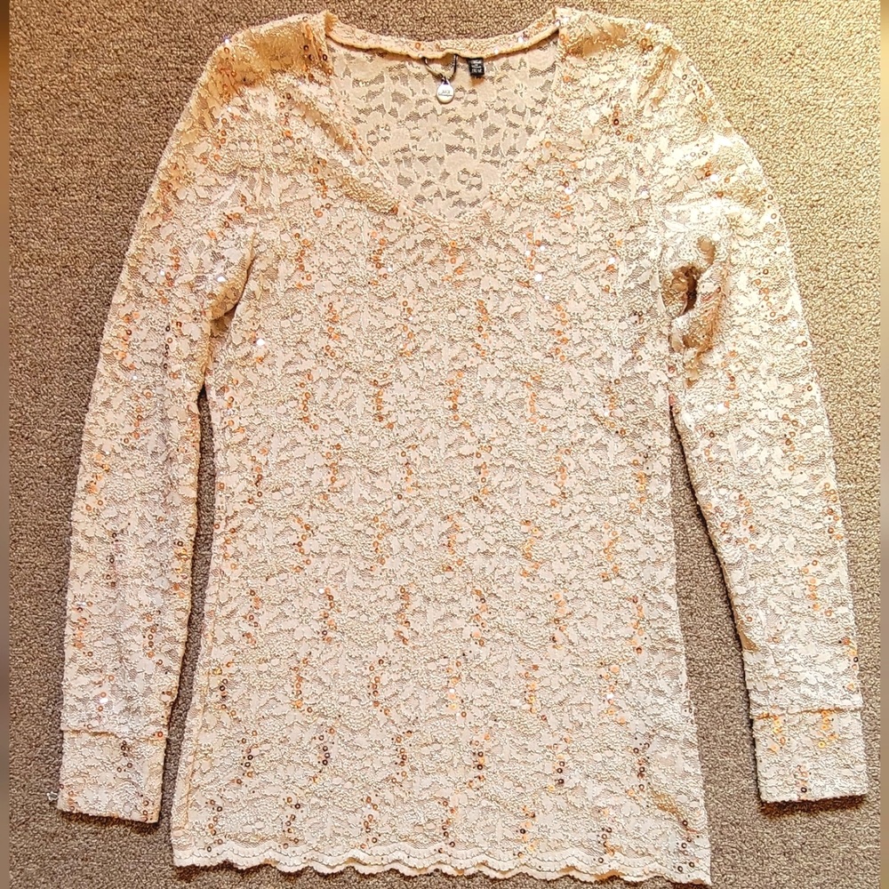 Women's BKE Long Sleeve Sequened Shirt